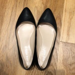 Nine West black leather flats